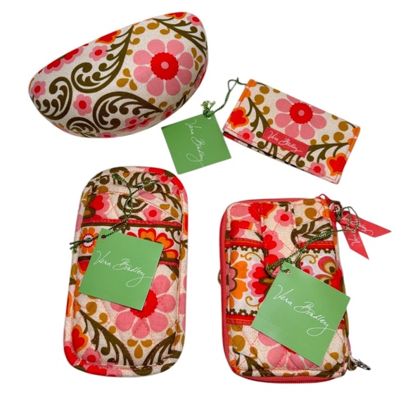 NEW Vera Bradley Folkloric Wristlet Wallet Sunglass Case Floral Retired Gift Set - Picture 2 of 13